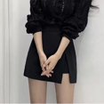 thumbnail image 5 of Black Mini Skirts Women Irregular Side Slits High Waist A Line Shorts Skirts Summer Korean Fashion Chic Hip Wrap Skirt Female, 5 of 8