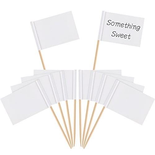 2 Boxes of Solid White Toothpick Flags, 200 Small White Flag ...