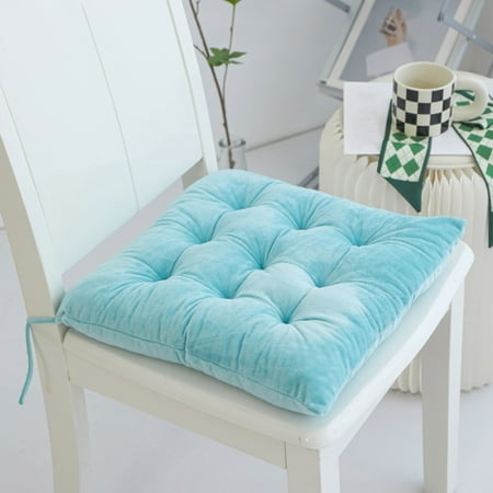 

siubich Velvet Solid Chair Pad Super Soft Plush Washable Square Seat Cushion for Kitchen Dining Room (16 x 16 ) Christmas Clearance