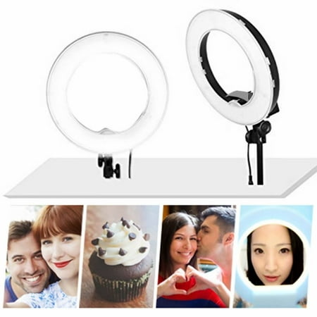 Kshioe 8” Ring Light without Tripod Stand for YouTube Video and Makeup, Mini LED Camera Light with Cell Phone Holder Desktop LED (Best Phone Without Camera)