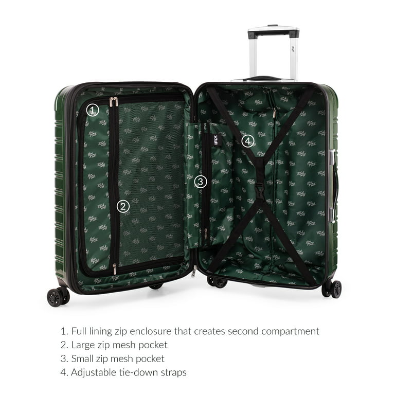 A large Louis Vuitton travel suitcase with adjustable handle