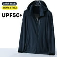 thumbnail image 2 of Plus Size UV Spf Tee Shirts for Mens，Summer Mens Sun Protection Hoodie Quick Dry Athletic Stretch Tee Shirts Rash Guard UPF 50+ Long Sleeve Tops Hiking Outdoor Track Blouses Clothes, 2 of 3