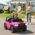 thumbnail image 3 of iYofe RAM 24V Kids Ride on Truck Cars for Boys Girls, Battery Powered Ride on Toys with All-Terrain Wheel, Bluetooth, MP3, Electric Car for Kids Toddler with Remote Control, Pink, 3 of 9