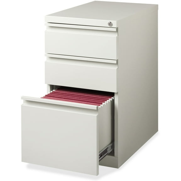 WorkPro® 20"D Vertical 3-Drawer Mobile Pedestal File Cabinet, Light Gray