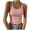Pink, variant on Htigea Women's Scoop Neck Sleeveless Knit Ribbed Fitted Casual Crop Tank Top under $10.00 Blue,S