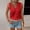 Red, variant on CYMMPU Women's Eyelet Lace Trim Tank, V-Neck Sleeveless Blouse with Cutout Lace Detail, Bohemian Summer Casual Wear White M