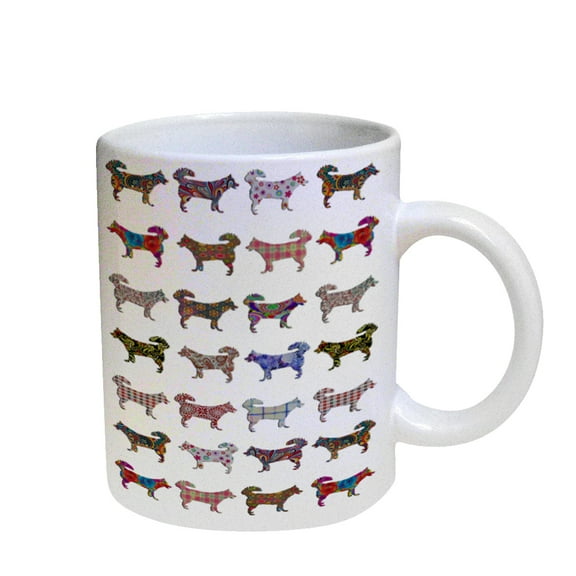 KuzmarK Coffee Cup Mug Pearl Iridescent White - Siberian Husky Dog