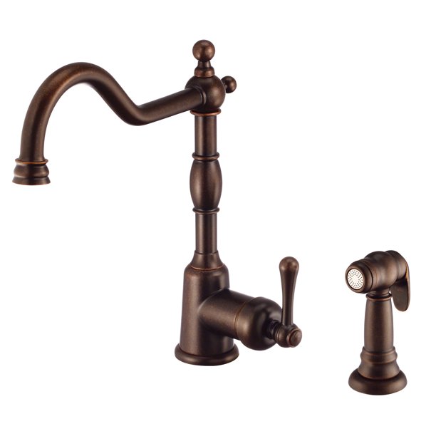 Danze D401157BR Opulence Single Handle Kitchen Faucet with Side Spray, Tumbled Bronze Walmart
