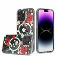 thumbnail image 2 of For iPhone 12 & iPhone 12 Pro Beautiful Floral [Magnetic Circle] ShockProof Transparent Hybrid Design - E, 2 of 6
