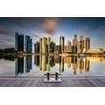 thumbnail image 2 of Xie, Zexsen 32x23 White Modern Wood Framed Museum Art Print Titled - Golden Morning in SIngapore, 2 of 4