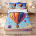 thumbnail image 2 of Erosebridal Vibrant Rainbow Hot Air Balloon Zipper Full Size Comforter Sets with Fitted Sheet and 2 Pillowcases,Pastel Cloud Star Accent Zipper Bedding Set,Blue Orange Pink,4pcs,Reversible, 2 of 6