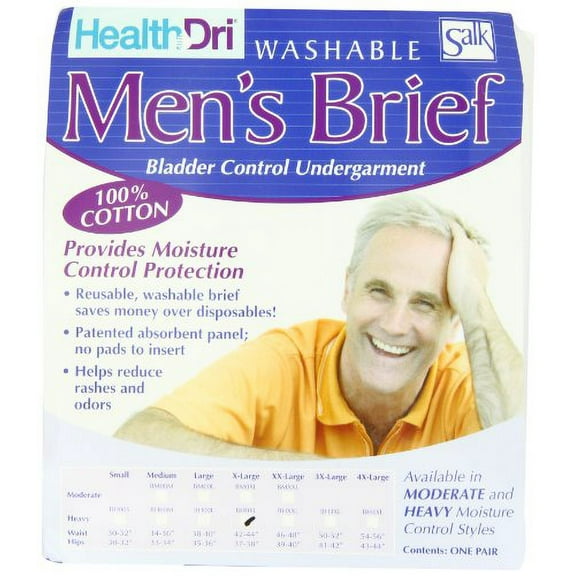 Healthdri Men's Heavy Cotton Brief, X-Large, 0.3 Pound