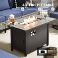 thumbnail image 4 of XIZZI Patio Furniture Outdoor Conversation Set with Wide Armrests, Wicker Rattan Patio Outdoor sectional with Firepit Table and Swivel Rocking Chair, Denim Blue, 4 of 11