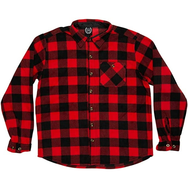North 15 Men's Micro Fleece Buffalo Plaid Shirt-665-Des2-4XL - Walmart.com