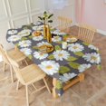 thumbnail image 3 of Darkgray Daisy Flower Green Leaves Pattern Rectangle Tablecloth 60"x102",Waterproof Polyester Rectangle Table Cloth, Wipeable Spillproof Polyester Tablecloth for Dining, Camping, Indoor and Outdoor, 3 of 6