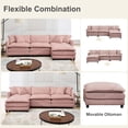 thumbnail image 5 of SZLIZCCC Modular Sectional Sofa with Movable Ottoman, L/U Shaped Chenille Fabric Couch with High - End Material,Flexible Combination for Living Room, Office, Apartment Pink3+1, 5 of 8
