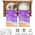 thumbnail image 5 of Purple Coastal Beach Kitchen Towels Set of 2, Summer Nautical Ocean Beige Seaside Absorbent Dish Towels for Kitchen, Microfiber Hand Towel, Quick Drying Tea Towel for Cleaning Decorative Dishcloths, 5 of 7