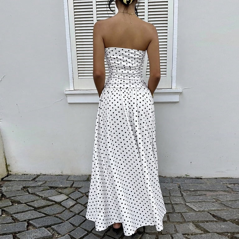 white bandeau beach dress Sunset Cutaway Bandeau Dress