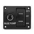 thumbnail image 2 of 3 Way Bilge Pump Switch Panel Auto Off Manual 12V 24V with LED Indicator Built In 15A Circuit Breaker, 2 of 5