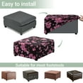thumbnail image 5 of Xoenoiee Cherry Blossom Print Square Ottoman Cover Stretch Polyester Washable Ottoman Slipcovers Elastic Foot Stool Foot Rest Protector for Living Room Bedroom, S, 5 of 7