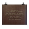 thumbnail image 2 of Print: Memorial Hall. Quotation From James Madison, Beginning The Safety, 2 of 4