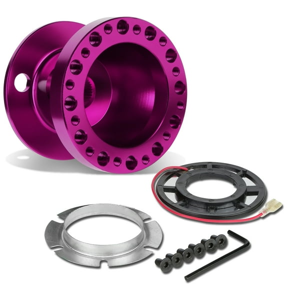 DNA Motoring HUB-ALU-OH124-PP Aluminum Steering Wheel 6 -Hole Hub Adaptor Kit (Purple) - For 1992 to 2001 Civic / Integra / Del Sol 93 94 95 96 97 98 99 00