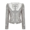 thumbnail image 7 of Clearance!Weikingp Jacket for Women Women Casual Fashion Sequin Sequins Sparkling Cardigan Jacket Sequin Bomber Jackets for Women Tinsel Jacket Women, 7 of 7