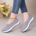 thumbnail image 6 of KEVCHE Woven Orthopedic Shoes, Womens Breathable Mesh Up Stretch Platform Sneakers with Arch Support, Slip On Light Air Cushion Walking Shoes for Diabetic Comfort and Gym Use, 6 of 7