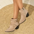thumbnail image 6 of Mostsola Ankle Boots for Women Pointy Toe Stacked Heel Side Zipper Chelsea Fall Booties, 6 of 8