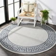 thumbnail image 2 of SAFAVIEH Machine Washable Rug Indoor/Outdoor Bermuda Collection - Bermuda Isidora Geometric Machine Washable Indoor/Outdoor Area Rug, Ivory/Blue, 5'3" x 5'3" Round, 2 of 10