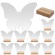 thumbnail image 1 of 10 Sets Clear Blank Acrylic Sign Diy Blank Butterfly Table Sign Clear Acrylic Sign with Wood Base, 1 of 4