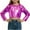 Hot Pink, variant on Toddler Boys and Girls Tops,Kids Long Sleeve Tops Solid Color Metallic Round Neck Crop Top for Girls Age 3-16 Tops