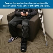 BodyMed Lightweight Aluminum Crutches Pair, Adult, Tall, 5' 10–6' 6 – Height Adjustable Crutches – Includes Padded Underarm Cushions, Hand Grips, Rubber Tips