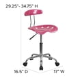 thumbnail image 6 of Flash Furniture Vibrant Pink and Chrome Swivel Task Office Chair with Tractor Seat, 6 of 12