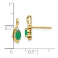 thumbnail image 3 of 14k 5x3 Oval May/Emerald and Diamond Post Earrings XBS417, 3 of 3