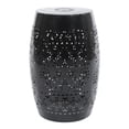 thumbnail image 2 of Iron Outdoor Patio Side Table with Solar Powered Light, Black, 2 of 6