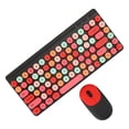 thumbnail image 4 of Clavier Coloré Souris Rétro Clavier Souris Touches Rondes Clavier Clavier et Souris Rétro Coloré Touches Rondes 86 Touches Clavier avec Souris 2.4G pour PC Ordinateur Portable, 4 of 7