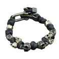 thumbnail image 1 of Pulsera de paracord para hombre, pulsera tejida de paracord con esqueleto vintage, esqueleto gótico, ajustable y trenzada, 1 of 2