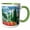 Green/White, variant on 3drose, Italy, Tuscany, Vineyard and Olive Trees with the Abbey of Santantimo, 11oz Mug