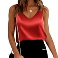 thumbnail image 2 of Holzkary Women 2025 Satin Tank Tops Dressy V Neck Camisole Blouse Casual Sleeveless Cami Summer Tanks Shirt Silk Satin Solid Sleeveless Camisole Blouses Summer Basic Work Shirt Rd1 Xxl, 2 of 8