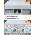thumbnail image 7 of Red Teal Starfish Coastal Wrap Around Bed Skirts for California King Bed 18" Drop,Bed Skirt with Adjustable Elastic Belt Dust Ruffle Bed Valance Summer Beach Nautical Coral Sea Bed Frame Cover, 7 of 7