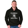 thumbnail image 3 of Fishing Reels Funny Fisher Pun Joke Men's Big & Tall Graphic Hoodie Brisco Brands 2X, 3 of 5