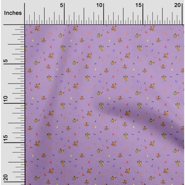 oneOone Cotton Poplin Fabric Leaves|Insect & Flower Floral Decor Fabric Printed BTY 56 Inch Wide