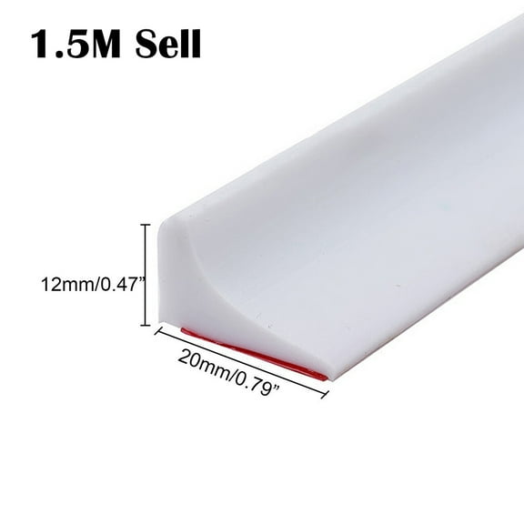 Aoqianlan 1.5M Bathroom Water Stopper Silicone Retaining Strip Water Shower Dam Flood Barrier Dry And Wet Separation Blocker Strip White