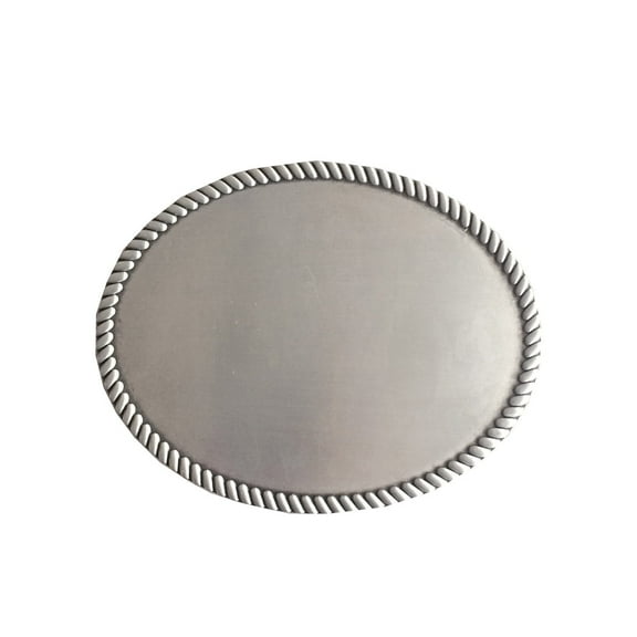 Antique Brushed Silver Oval Blank Belt Buckle