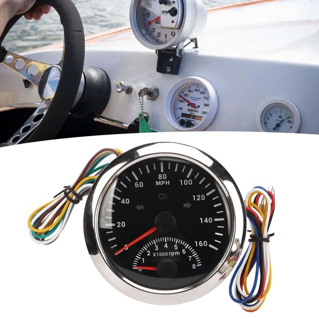 GPS Speedometer With Tachometer 8000RPM IP67 Waterproof 0-160MPH Red Backlight for Boat ATV