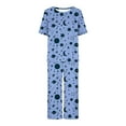 thumbnail image 4 of XFYSSS Casual 2PC Pajamas Women's Valentine's Day Pajama Gift Set Print Round Neck Short Sleeve Sleepshirt And Pants Sets Sleepwear Loungewear Pjs Set Nightwear, 4 of 7