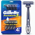 thumbnail image 1 of Rastrillo Gillette Prestobarba3 con 3 hojas para rasurar la barba al ras, 4 pzas, 1 of 5