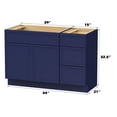 thumbnail image 3 of 54" Freestanding Bathroom Vanity Cabinet without Top in Blue, 3 of 6