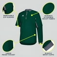 thumbnail image 2 of 6784 Adidas Mens Fielder's Convertible Jacket Collegiate Green Onix Grey S, 2 of 4